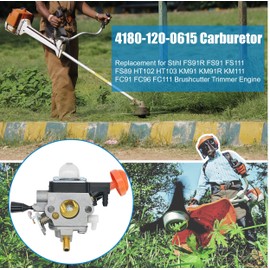 FS91R Carburetor Replacement for Stihl FS111R KM91R FS91 FS111 FS89 HT102 HT103 KM91 KM111 FC91 FC96 FC111 Brushcutter Trimmer Weed Eater Engine 4180-120-0615 Carb with Air Filter Tune Up Kit