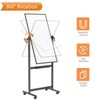 VIZ-PRO Double-Sided Magnetic Mobile Whiteboard, 48 x 24 Inches, Black