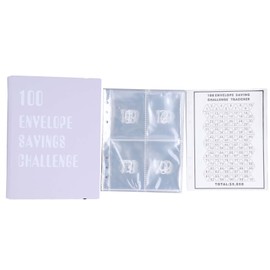 100 Envelopes Money Saving Challenge Binder Reusable A5 Budget Binder 25 Sheets Transparent Savings Challenge Budget Book for Money Management Violet