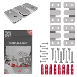 Nook Hack Z-Clamps Large [2 Pairs] | Interlocking Heavy Duty Picture Hanging Fittings