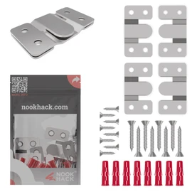 Nook Hack Z-Clamps Large [2 Pairs] | Interlocking Heavy Duty Picture Hanging Fittings