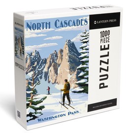 Lantern Press 1000 Piece Jigsaw Puzzle, North Cascades, Washington, Cross Country Skiing