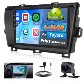 Roinvou 4+64G Car Radio for Toyota Prius 2010 2011 2012 2013 2014 2015, 9" Touch Screen Carplay Android Auto with Bluetooth5.0 32EQ 1280 * 720 Resolution