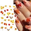 8 Sheets Autumn Maple Leaves Nail Stickers Glitter Pumpkin Nail