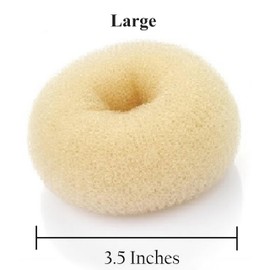 Beaute Galleria Hair Donut Bun Maker Ring Style Mesh Chignon Ballet Sock Bun (Large, Beige)