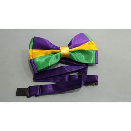 Mardi Gras Bow Tie For Men Purple Yellow Green Pre-Tie Bow Mardi Gras Neck Bowtie JHMG06 (Set-C)