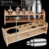 Bartender Kit Stand Large Capacity Space Saving Bamboo Wood Bartending