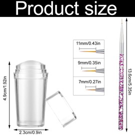 WUSJCOF Transparenter Nagelstempel Clear Nail Stamper mit Silikon Schaber, French Tip Silikon Jelly, Nail Art Liner Pinsel & Nail Pen Brushes für DIY Nail Art (Clear)