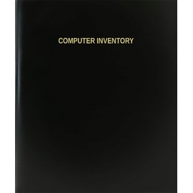 BookFactory Computer Inventory Log Book/Journal/Logbook - 120 Page, 8.5"x11", Black Hardbound (XLog-120-7CS-A-L-Black(Computer Inventory Log Book))
