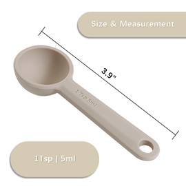 LEIFENY 1PCS 1tsp(1/3tbsp, 5 ml) Single Measuring Spoon, Food Grade Silicone Individual Measure Scoop Only