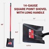 Bully Tools Square Point Shovel – Heavy Duty 14-Gauge Steel