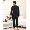 Ekouaer Mens Pyjamas Sets Soft Pjs Loungewear Long-Sleeve Top Elastic