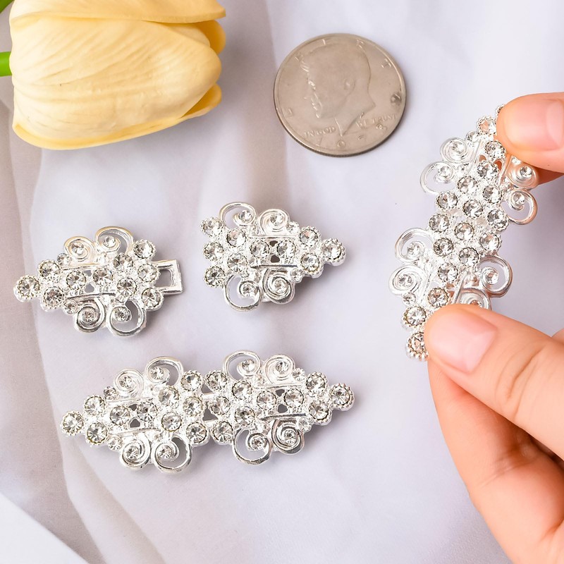 WANDIC Cape Closure Clasps, 3 Pieces 6.3 cm Silver Cape