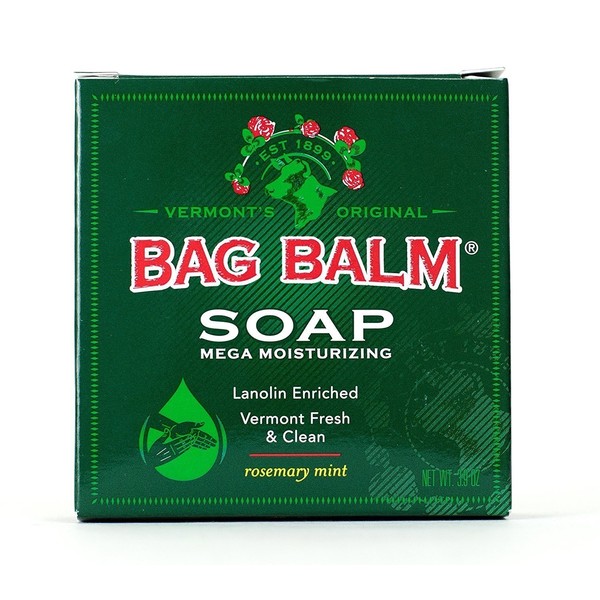 Bag Balm Mega Moisturizing Soap Rosemary Mint Scent 3.9 Ounce Per Bar (Value Pack of 5)