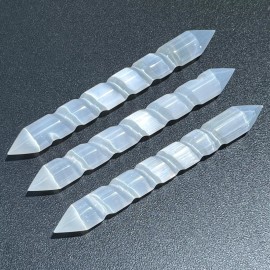 Selenite Crystal Spiral Wand Double Terminated Point Wholesale - 1 Piece