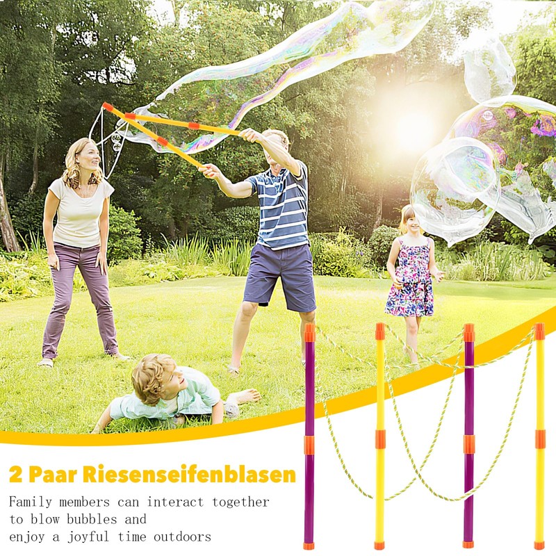 Giant Soap Bubbles, 2 Pairs of Large Soap Bubbles, Telescopic