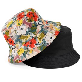 TAGVO Bucket Hats Women, Unisex Summer Reversible Print Bucket Sun Hats Packable Cotton Double Side Wear Fisherman Hat Beach Sun Hat for Outdoor