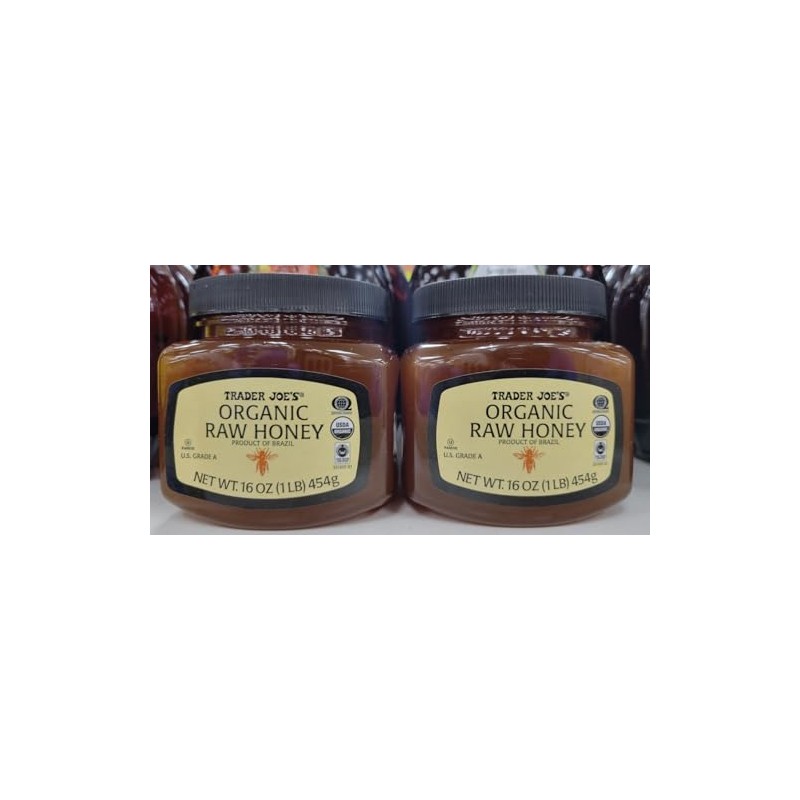Trader Joe Organic Raw Grade A Honey 16oz 454g (Two