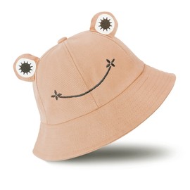 SAOROPEB Frog Bucket Hat for Adult Teens, Cotton Funny Fisherman Hat in Nude Pink