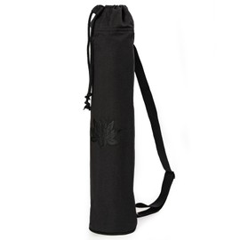 Yoga Studio GOTS Organic Cotton Lotus Yoga Bag with Adjustable, Webbing Shoulder Strap (Black)