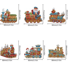 Meecaa 6 Pack Skull Ghost Fridge Diamond Art Magnets Diamond Art Kit Diamond Painting Stickers for Adults DIY Home Decor (Skull)