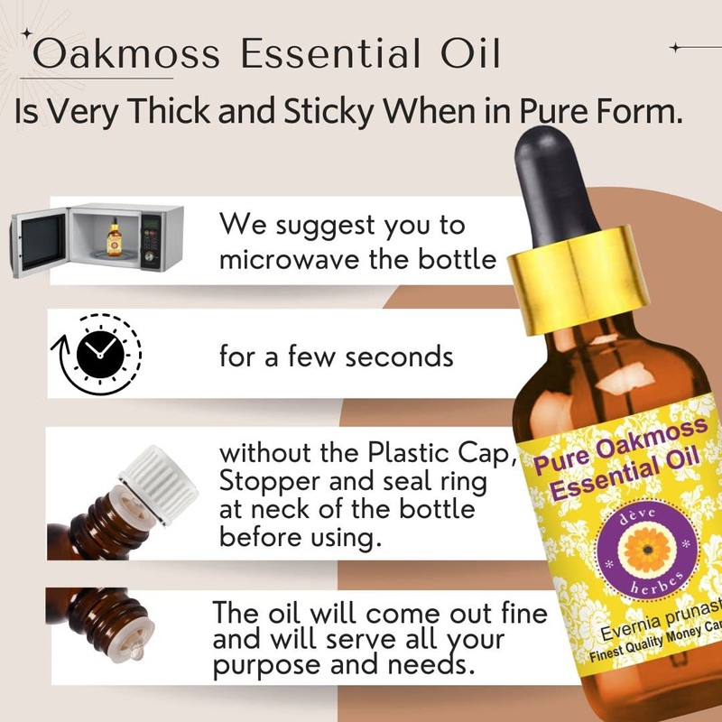 Deve Herbes Pure Oakmoss Essential Oil (Evernia prunastri) Steam Distilled