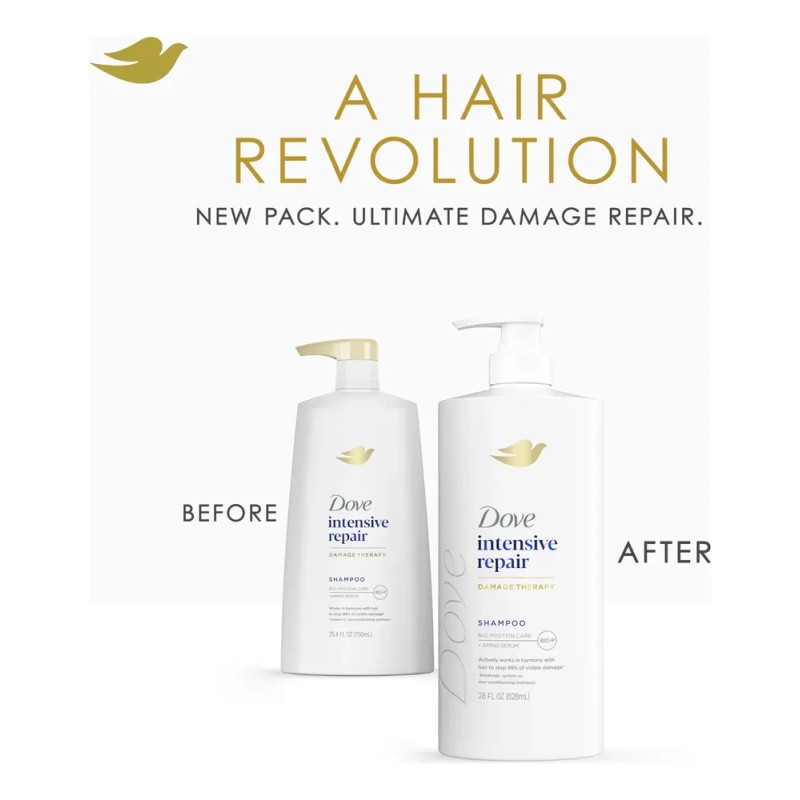Champú Dove Intensive Repair Para Cabello Dañado 828ml