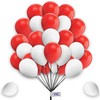 Round White & Red Balloons - 25 Pack, 10 Inch