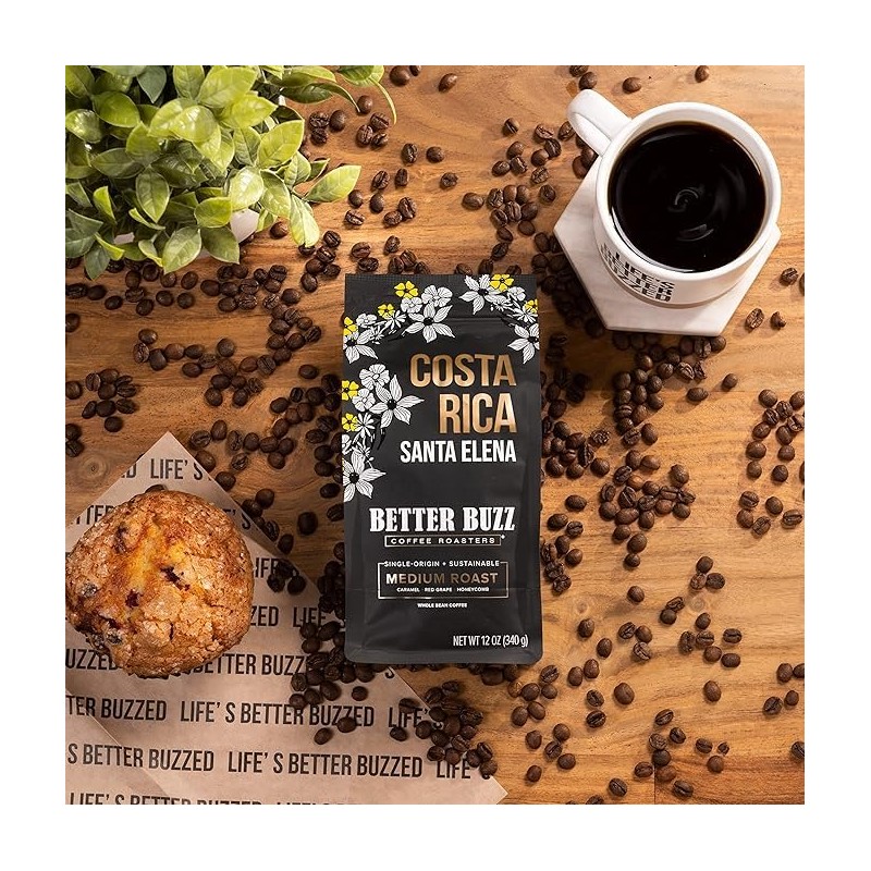 Better Buzz Costa Rica Medium Roast Whole Bean Coffee 12oz.