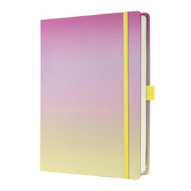 Sigel JB101 Bullet Journal Jolie, Dot Lining, Thick 120 g Paper, A5+, Pink, 200 Pages, Hardcover with Coated Fabric, Gradient Icecream, Vegan, Made from Sustainable Paper