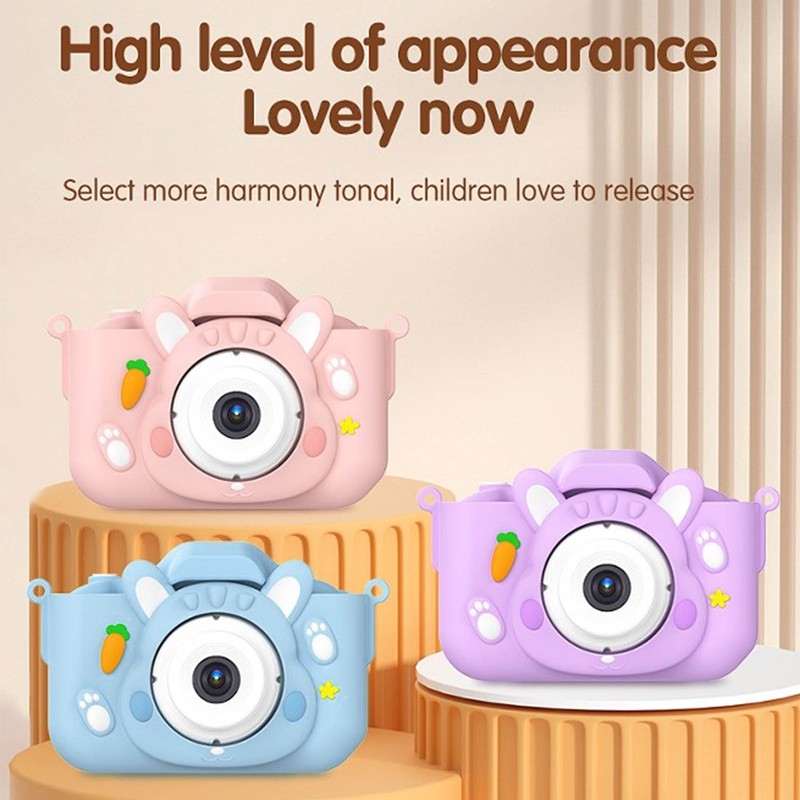 Kids Digital Camera with 32G Card Front Rear Lens 1080P