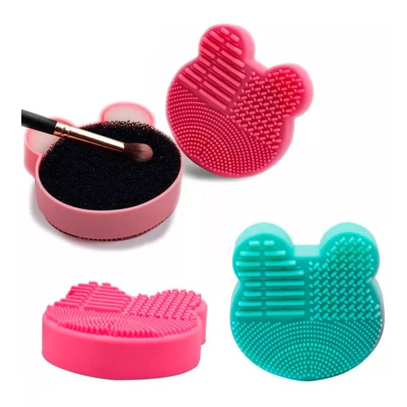 OEM Set 3 Limpia Brochas Osito Esponja Difuminador Maquillaje