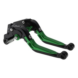 Partuto Short Long Brake Clutch Levers for Kawasaki Z1000SX 2017-2020 Adjustable Motorcycle Handlebar Brake Lever Aluminum Alloy Black Head Green Handle