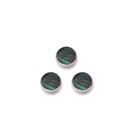 Alnicov 3 Pieces Metal Chrome Trumpet Button Finger Inlay Stone Green Repair Part Musical Instrument Trumpet