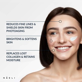 NAELI NAELI Face Moisturizer with SPF 30, Anti Aging Collagen & Peptide Cream, Reduces Wrinkles - Lightweight Skin Hydration with Hyaluronic Acid, Paraben Free & Non-Comedogenic Sunscreen, 1.4 oz