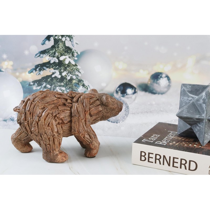 Hymmah Brown Bear Statue Home Decor Statue Rustic Home Decorations