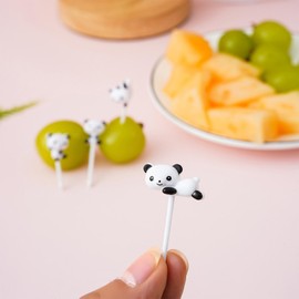 Food Picks for Bento Boxes, White Pandas，Reusable Bento Box Toothpicks Set for Lunch