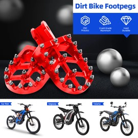CHANGCHENG Dirt Bike Foot Pegs Motorcycle Footpegs Foot Pedals Rests CNC For Sur Ron Light Bee S/X Segway X260 X160 CRF150F 2003-2019 CRF230F 2003-2019 Red