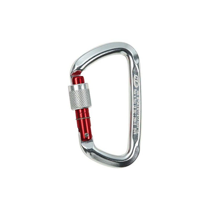 Climbing Technology D-Shape SG carabiner A D with Ferrule, Silver