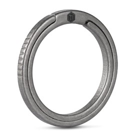 Titanium Key Ring Set, Split Ring with Side Print, Easy Access to Keys, Carabiners, Torches, ID Tag (KA18), Silvery