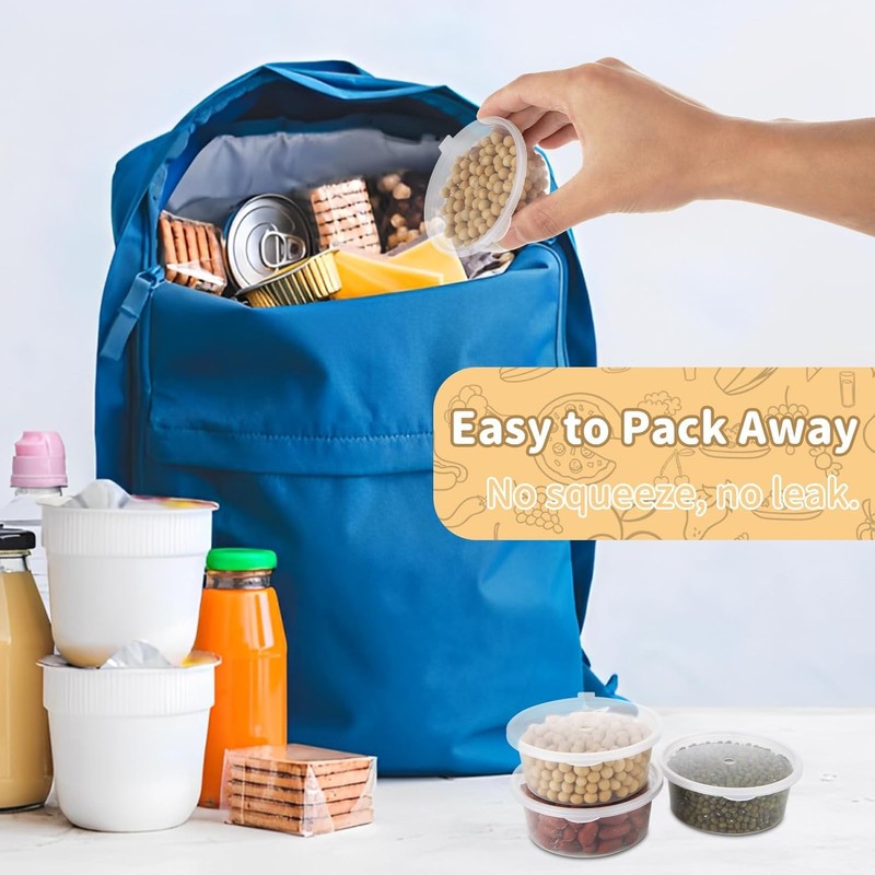 JCUQGDOO 60-Piece Small Plastic Container Set with Lids – 25ml