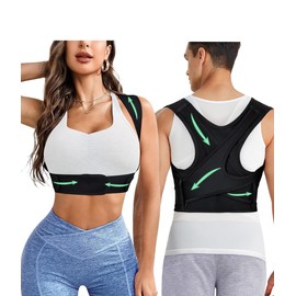 SUNACGO Corrector de Postura Ajustable Unisex,Faja para Postura de Espalda,Férulas para Espalda de Soporte,Alivia el Dolor de Cuello, Hombros y Cintura, Mejorar el Joroba