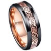 Corato 8mm Mens Celtic Dragon Ring Black Rose Gold Tungsten