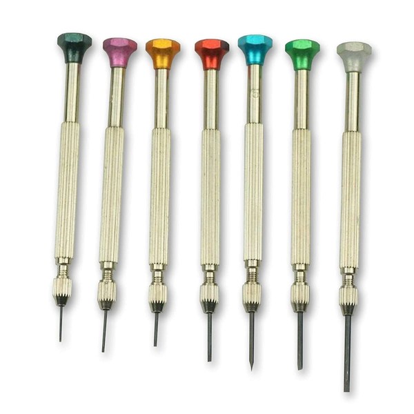 Set of Small Watch Screwdrivers x7 Reversible Blades Watchmakers Repairs