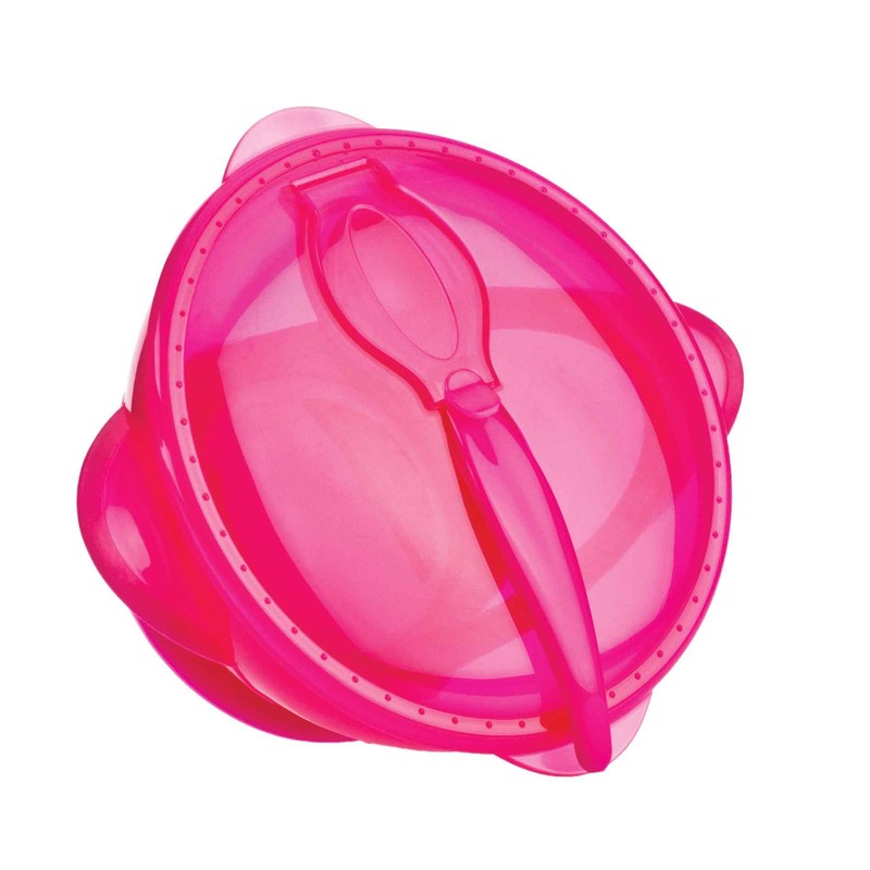 Nuby Easy Go Suction Bowl with Lid and Snap-in Spoon,