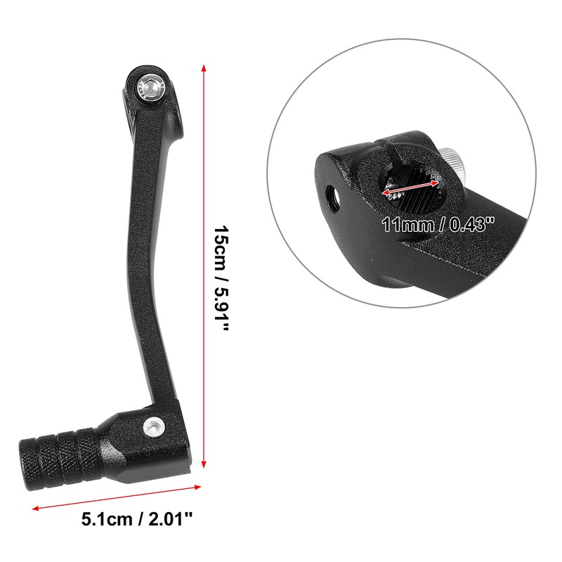 Motoforti Universal Aluminum Alloy Motorcycle Folding Gear Shift Lever Black