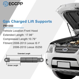 ECCPP Lift Support Front Hood Struts Gas Springs for Lexus IS F 2008-2013,for Lexus IS250 2006-2015,for Lexus IS300 2005,for Lexus IS350 2006-2015 Compatible with PM1050 Strut Set of 2