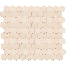 Ciieeo Home Decor Blank Ornaments 100Pcs 25MM Beech Wooden Hexagonal Cutouts Wooden Hexagon Shape Pieces for Ornament Embellishment Crafting Plywood Pieces for Painting Hand Decor Nativity Craft