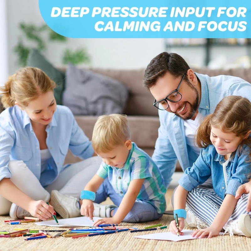 JXM 2 Pack Weighted Sensory Bracelets for Kids ADHD SPD