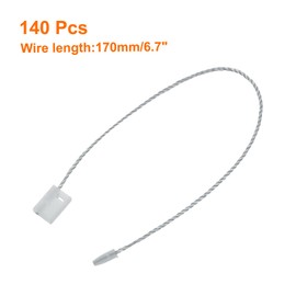 QUARKZMAN Pack of 140 Nylon Hang Tag String 6.7 Inch Snap Lock Pins Loop Price Label Fastener Plastic Label Binder Label Binder for Clothing Label Binder with Cord Grey